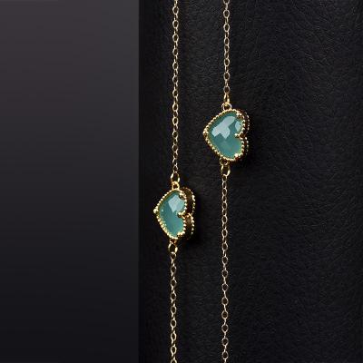 China wholesale high quality 14k gold filled chain+silicone buckle+zircon custom design 18 note gold jewelry chain for woman glass rope for sale