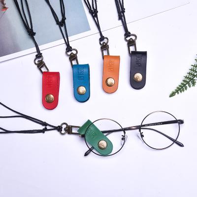 China 2021 New Design Handmade Leather Eyewear Glass Rope Genuine Leather Non-slip Accessory for sale