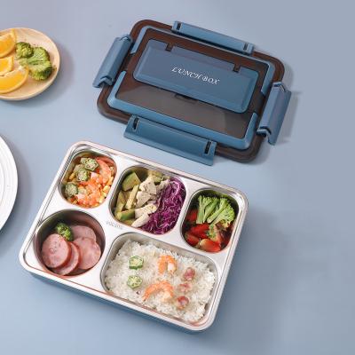 China Microwavable 304 Stainless Steel Bento Lunch Box Takeaway Food Portable Universal Storage tiffin box for office school kids and for sale