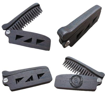 China Travel Customized Black Walnut Folding Portable Pocket Wooden Comb. WB100-308 for sale