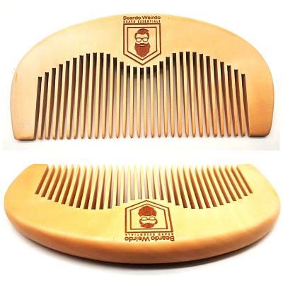 China WB100-04 Home Customized Your Logo Peach Wooden Hair Beard Comb for sale