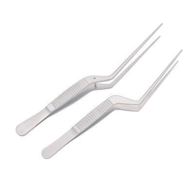 China Yes-005 Stainless Steel Gun Tweezers Laboratory Otorhinolaryngology Plant Tissue Culture Bending Tweezers For Toothless Tweezers for sale