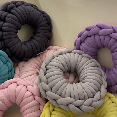 China Anti-pilling Ring Knot Pillow Round Seat Wholesale Handmade Cushion for sale