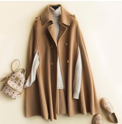 China Anti-wrinkle women's high fashion woolen coat mid-long bat cap 100% wool coats spring female cashmere outerwear fashion for sale