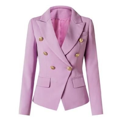 China Best Selling Anti Shrink Candy Color Long Sleeve Slim Fit Blazer Women Elegant Formal Winter Coat for sale