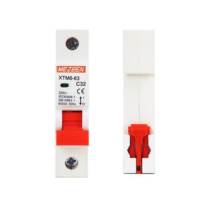 China Noly 6kA 1 Pole C32 Flame Retardant Miniature Circuit Breaker With Indicator Light Silver MCB rccb/rcbo/elcb/mccb Contactor for sale