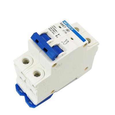 China New type flame retardant plastic mcb miniature bipolar circuit breaker 2P mcb 4ka 6ka 1a 2a 3a 4a 5a 6a 10a 16a 20a 25a 32a 40 50a 60a mini for sale