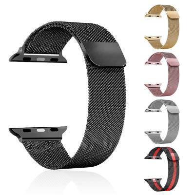 China Replacement Stainless Steel Magnetic Watch Band Strap For i Watch Apple Milanese Luxury 45mm Watch Bands 38mm 40mm 42mm 44mm 41mm for sale