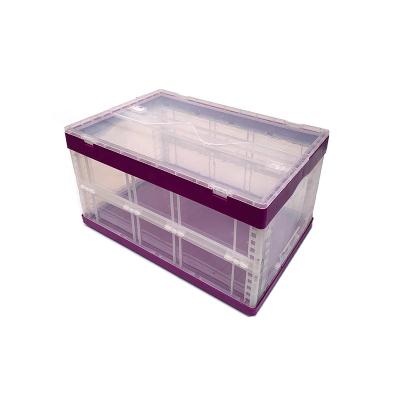 China Factory Outlet YHX 600*400*360mm 68L 3760g Plastic Foldable Sweater Storage Box Stackable Box Plastic Foldable Box for sale