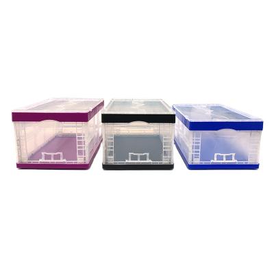 China Warehouse Eco-friendly Industrial Stack Storage Box Crate Folding Plastic Folding Box PP Plastic Foldable Box for sale