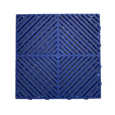 China Factory direct maintenance 400 * 400 thick outdoor wear-resistant interlocking plastic floor carpet car wash beauty mosaic floor grill for sale