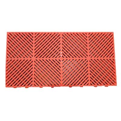 China Car Repair Washing Workshop 2019 Super Quality 400*400mm PP Industrial Interlocking Tiles For Car Washing / Garage Removable Plastic Interlocking Flooring for sale