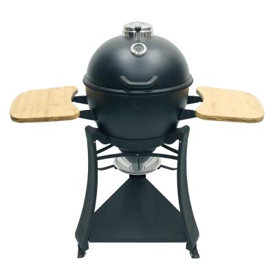 China Easily Assembled 21 Inch Metal Kamado Grill Porcelain With Charcoal Steel Egg Grill Multifunctional Outdoor Smoker Grill For BBQ for sale