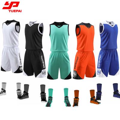 China Antibacterial custom tank tops supply cheap men basketball tank tops basketball youth club uniform clothing for sale