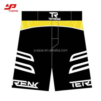 China Breathable Quick Dry Fight Sports Boxing Shorts Sublimation Blank Muttahida Majlis-e-Amal Custom Printing Fighting Shorts For Men for sale