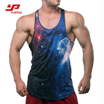 China 2021 New Fashion Sublimated Muscle Vest Men's Anti-pilling Tank Tops Sports Fitness Custom Printing Tank Top for sale