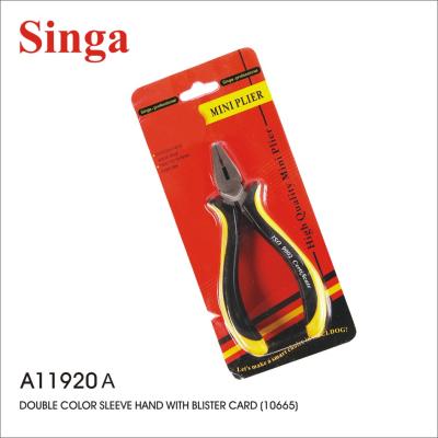 China MULTI FUNCTIONAL Dual Color Sleeve Hand With Blister Card Needle-nosed Round Jewelry Mini Plier Nose Pliers for sale