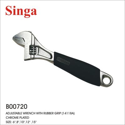 China Carbon Steel Singa's Best Sell Single Opening Large Rubber Wrench Adjustable Handle Color Wrench With Comfortable Grip for sale