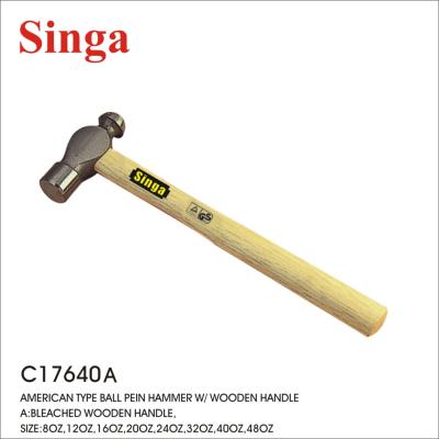 China Pein Hammer American Style Ball Handle Singa Hammer Ball Nail Red Wooden Pein Hammer With Wood Handle for sale