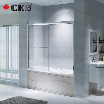 China Modern CKB Stock In USA Matt Black Brushed Nickel Chrome Aluminum With Frame Sliding Shower Door for sale