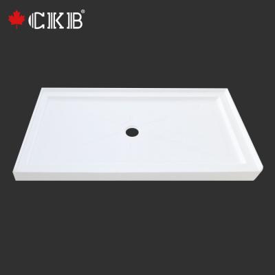 China Single threshold CKB OEM ODM Double Threshold Center Drain Black White Rectangle Bathroom Acrylic Shower Tray for sale