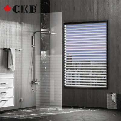 China Modern CKB OEM ODM Bathroom Chrome Clear Tempered Glass Frameless Stand Up Panel Shower Door for sale