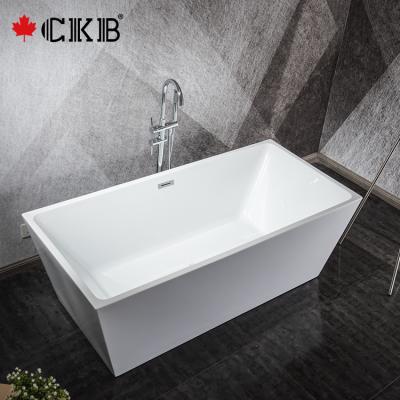 China Freestanding CKB Modern Glossy Finishing Hotel Home Bathroom Acrylic Soaking Freestanding Bathtub for sale