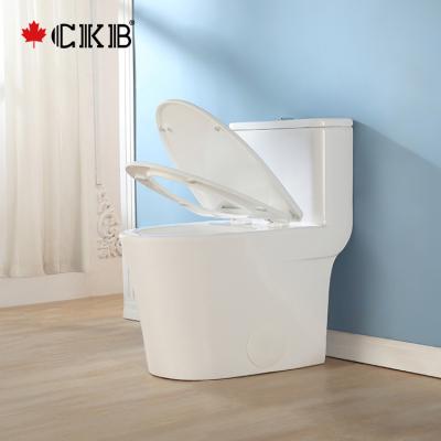 China EUROPEAN CKB High Quality S Trap 300mm Roughing Closestool Floor Mounted Round Siphon Jet Flushing White Toilet for sale