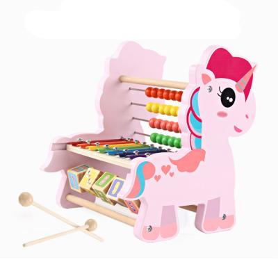 China Educational Toys Amazon Best Selling 3 Lovely Unicorn Arithmetic Rack Popular Developing Pink In1 Children Math Knowledge Instrument Toys for sale