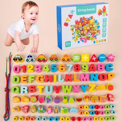 China Premier Toy Hands Brain Training Beaded Math Material 100 Pcs Montessori Baby Wooden Toys Eco-friendly Educational Baby Play Made in China for sale