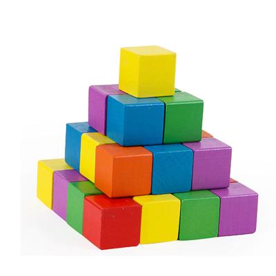 China Toy Wholesale Custom Colorful Building Blocks Developing Children's Educational Imagination Toys Wooden Cube Building Toys 2cm Block Set Accepted for sale