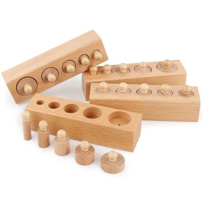 China From Beech Amazon Best Selling Wooden Montessori Toys 2020 88 Pieces Improve Kids Hand-Eye Coordination Grasp Cylinder Toy Set for sale