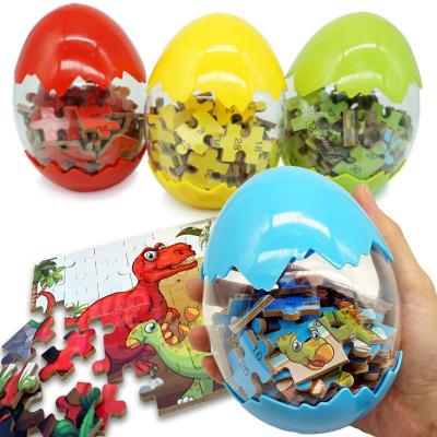 China Hot Selling Eco-friendly 12 Pieces Dinosaur Eggs Wooden Jigsaw Puzzles Set Animal Jigsaw Wooden Puzzle Toys Creative Wooden Puzzle For Kids for sale