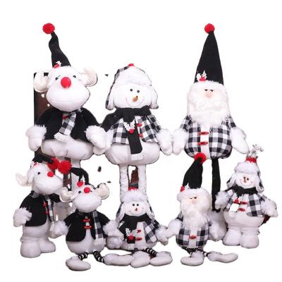 China Giant Black And White Santa Claus Snowman Desktop Decoration Cartoon Doll Christmas Gift for sale