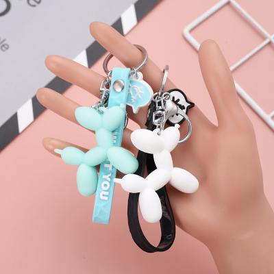 China Cute Mixed Cute Mixed Balloon Dog Key Chains Dog Balloon Key Chains For Women Girls Handmade Silicone Charm Pendants Locking For Bag Car Accessories for sale