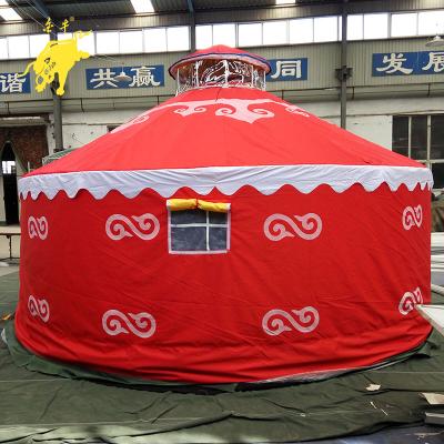 China Galvanized Steel Galvanized Steel Pole Frame Yurt Mongolian Tent for sale