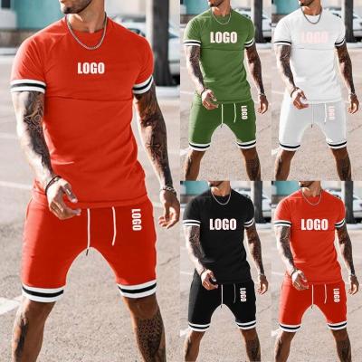 China Custom Designer Breathable Logo Men Summer Shorts Sweatsuit Tracksuit 2 Sets Two Piece T-shirts And Short Set For Men for sale