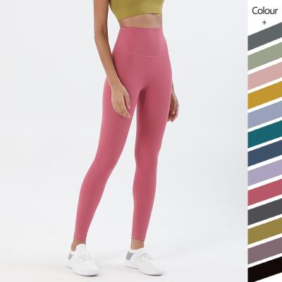 China Women Lightweight High Waisted Sports Workout Leggings Running Yoga Leggings No Toe Pants Sport Seamless Yoga Legging Camel for sale