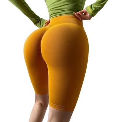 China Women's Summer Sports Breathable Hip Tights High Waist Bubble Butt Bike Fitness Yoga Lifting Shorts for sale