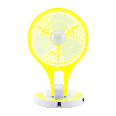 China Protable TNTSTAR JR-5580 Yellow Rechargeable Desk Table Fan Electronic Outdoor DC 220V 12V Folding Light Small Rechargeable LED Light for sale