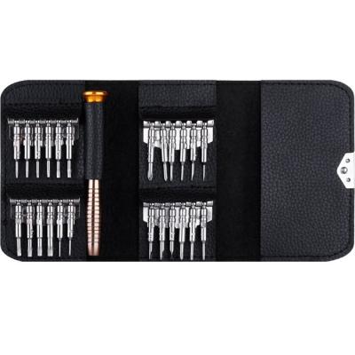 China Opening Tools For Mobile Professional Opening Tools For Mobile Repair 25-1 Screwdrivers Kit Screwdriver Set With Leather Case Mini Screwdriver Set for sale