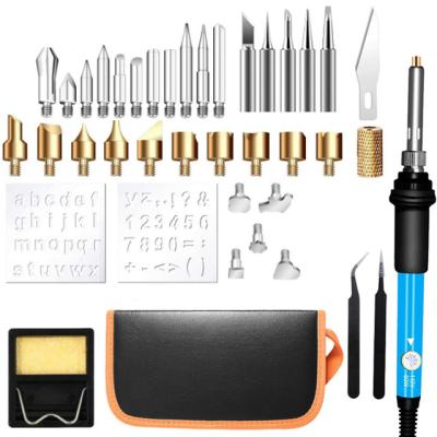 China Pencil Handle 60W Soldering Iron Tweezers Set Portable Soldering Iron Tool Leather Bag Temperature Adjustable Pyrography Tool for sale