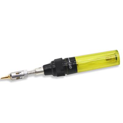 China Gas Filling 1300 Degree Celsius Butane Tip Cordless Tool Welding Pen Butane Yellow Gas Soldering Iron Torch for sale