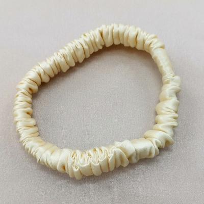 China Fashion Wholesale 100 16mm Pure Silk Hair Scrunchies Durable Silk Hair Scrunchies Hair Scrunchies Gold for sale