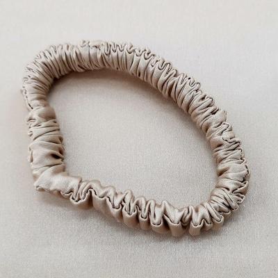 China Fashion 16 19 22 mm Champagne Hair Scrunchies Mulberry Silk Wholesale Hair Scrunchies 1cm Hair Scrunchies for sale