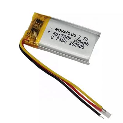 China High Quality Toys Rechargeable Lipo Battery 0.74wh 401730 3.7v 200mah for sale