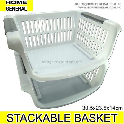 China PLASTIC STACKABLE BASKET STACKABLE BASKET STORAGE BASKET for sale