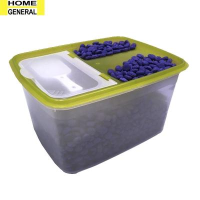 China Freshness Keeping PLASTIC DOG CAT FOOD STORAGE CONTAINER WITH SCOOP AND LID | PET DRY FOOD CONTAINERS COMBINED WITH PET FEEDING TRAY for sale