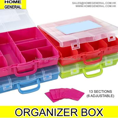 China MULTI STABLE PLASTIC ORGANIZER BOX, ORGANIZER CONTAINER, 13 SECTION BOX for sale