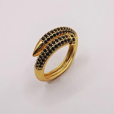 China TRENDY 22k Gold Plated Fashion CZ Diamond Ring Cheap Price Zirconia Rings For Woman for sale